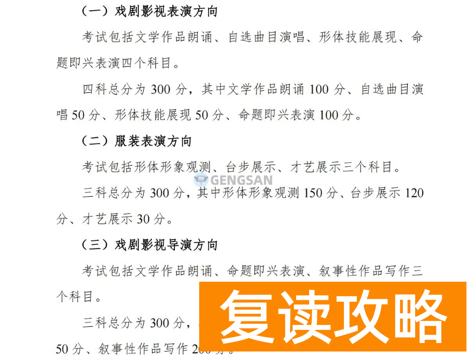 2024年湖南表（导）演类（戏剧影视表演方向）统考考试科目及考试分值公布